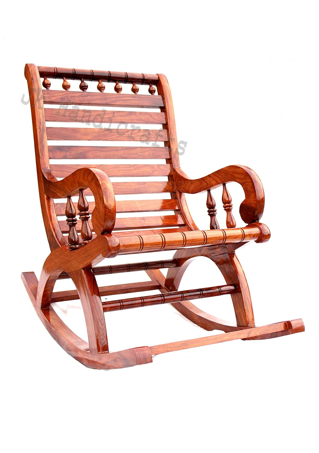 Jk Handicrafts Teak wood Rocking Chair, Wooden Rolling Chair, Wooden