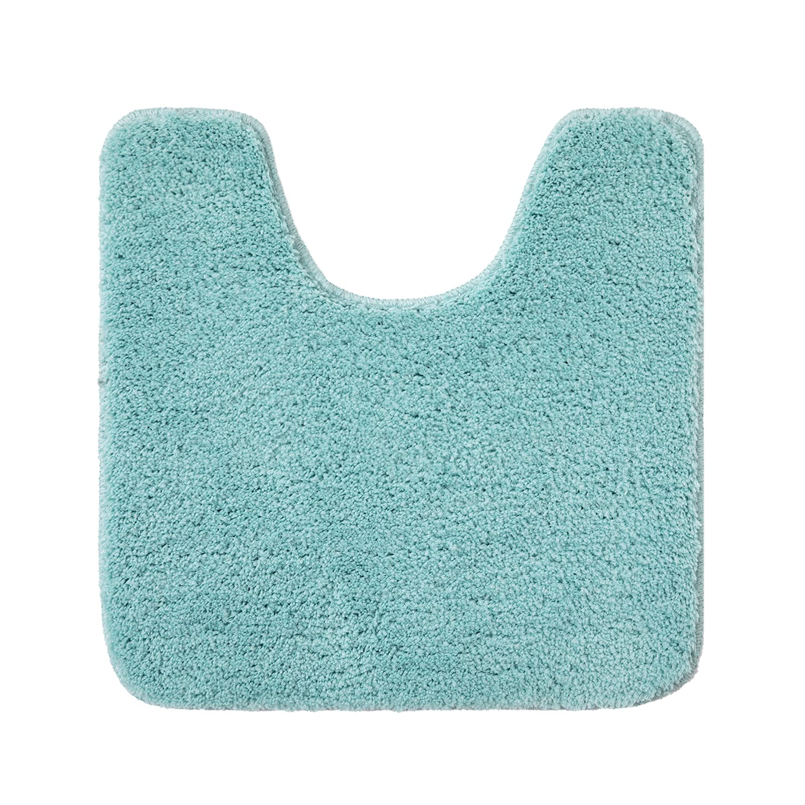 MIULEE Absorbent WC Toilet Rug Non Slip U Shape Bath Mat with High Hydroscopicity Rugs Super Soft Cozy and Shaggy Microfiber Rug Carpet for Bathroom 45x45 cm Sky-Blue — image 1