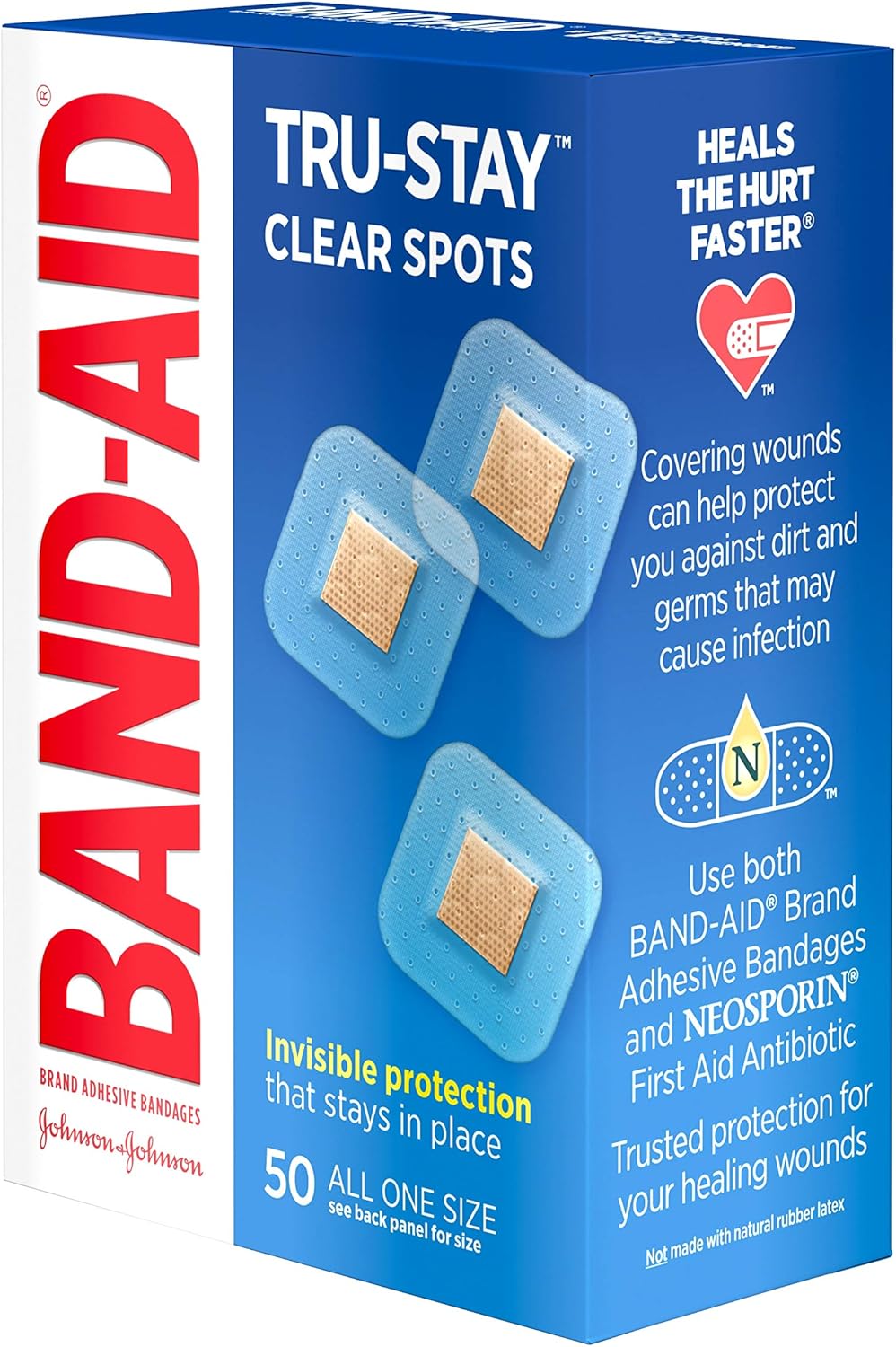 Band-Aid Brand Tru-Stay Clear Spots Bandages for Discreet First Aid, All One Size, 50 Count: Health & Personal Care