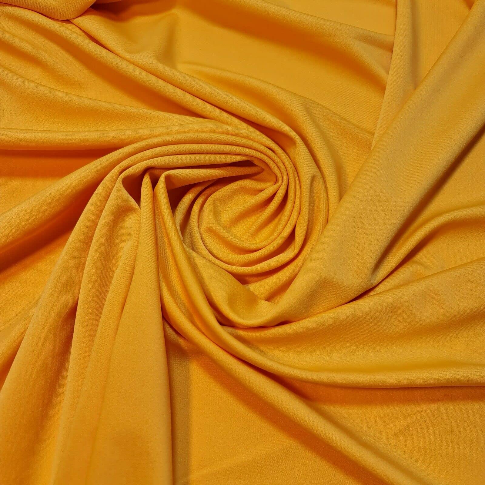 Plain & Printed Scuba Crepe Jersey Stretch Spandex Fabric – Dressmaking Material for Casual & Formal Wear | 58" (150cm) Wide | Sold Per Meter (Pre-Cut Lengths) (Mustard Yellow)
