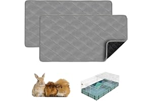 CIMIYCOB Guinea Pig Bedding, Fleece Cage Liner, Midwest 47x24 IN 2Pack, Super Absorbent & Odor Control & Waterproof & Reusable & Quick Dry Washable Guinea Pig Liner, Pee Pad Mat for Small Animal, Rabbit, Bunny