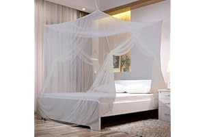 No-See-Um mesh Square Mosquito Net for King Size Bed 2 Openings Netting Mosquito Net for Beds, Finest Holes Mesh 2000 Mosquit