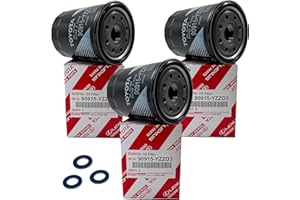 Genuine Oil Filter 90915-YZZD3 with APSG Drain Plug Washers | 3 PACK | Compatible with Toyota/Lexus vehicles