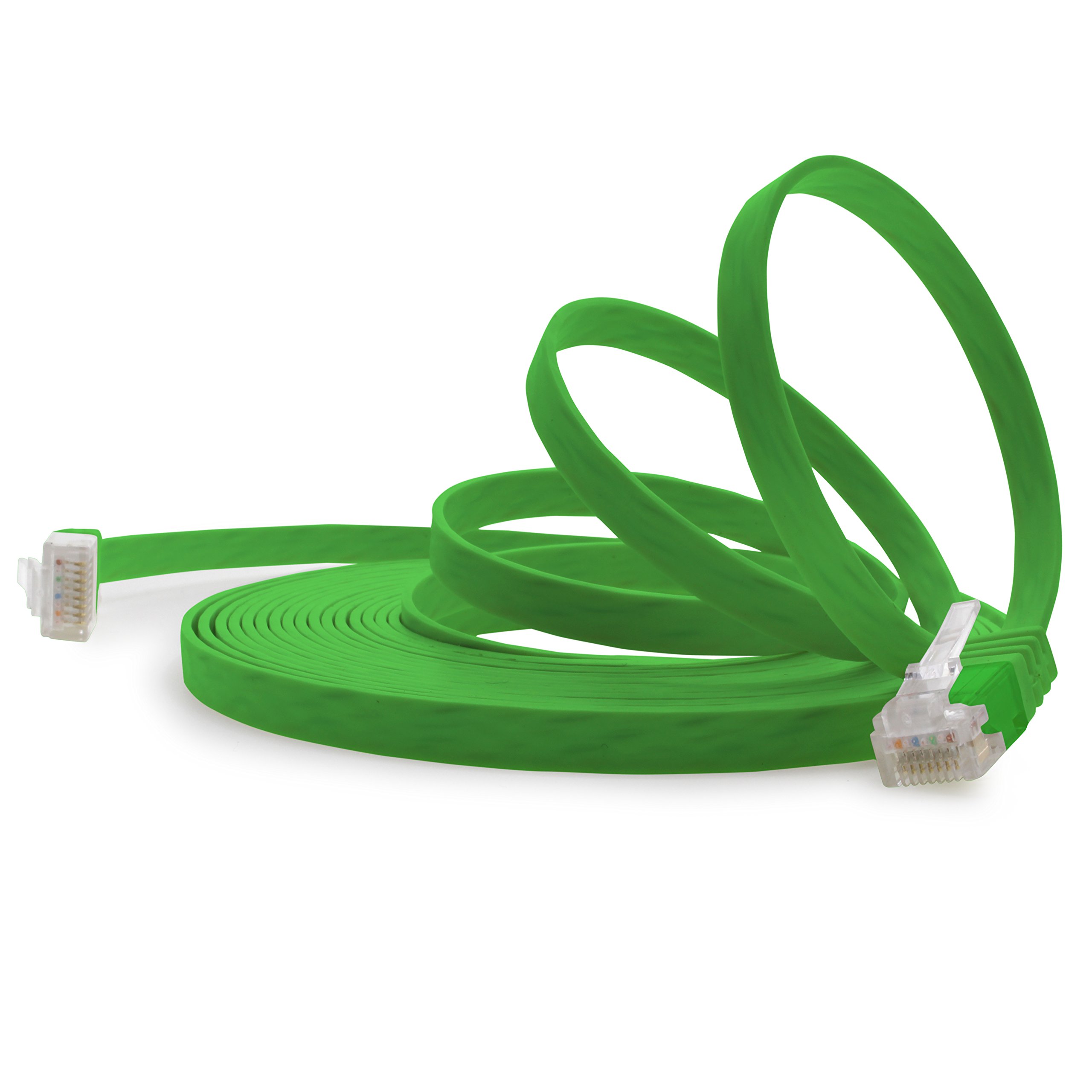 1aTTack.de 10m Green Cat.6 Flat Network Cable - Ultra Slim Micro Patch Cable, 1000 Mbit/s Gigabit LAN (RJ45)