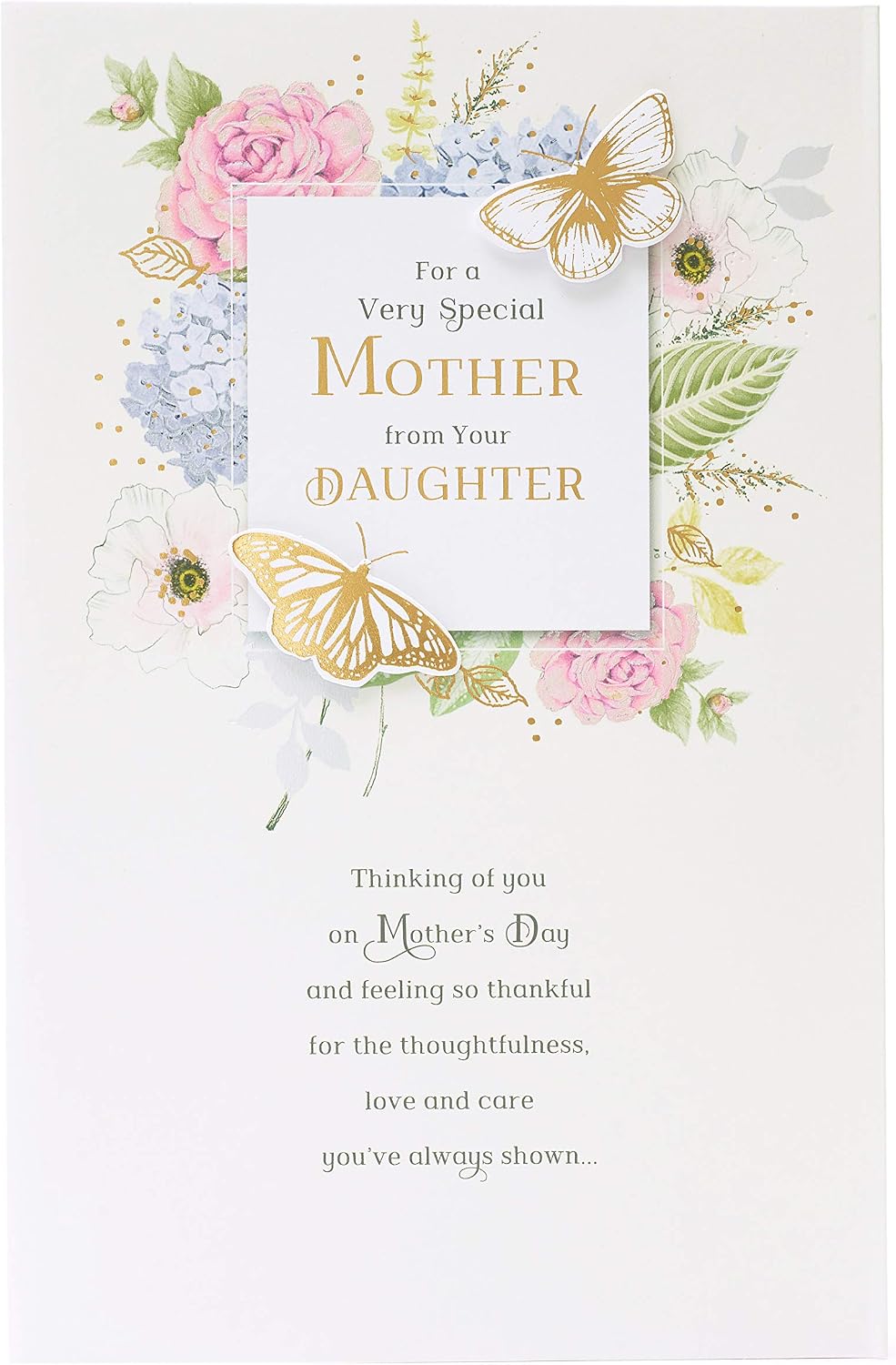 UK Greetings Mother's Day Card from Daughter With Envelope - Traditional Design, Multi