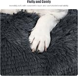 KSIIA Calming Dog Bed Medium Crate 76x52cm Fluffy Washable Mattress Shadow Grey view 3
