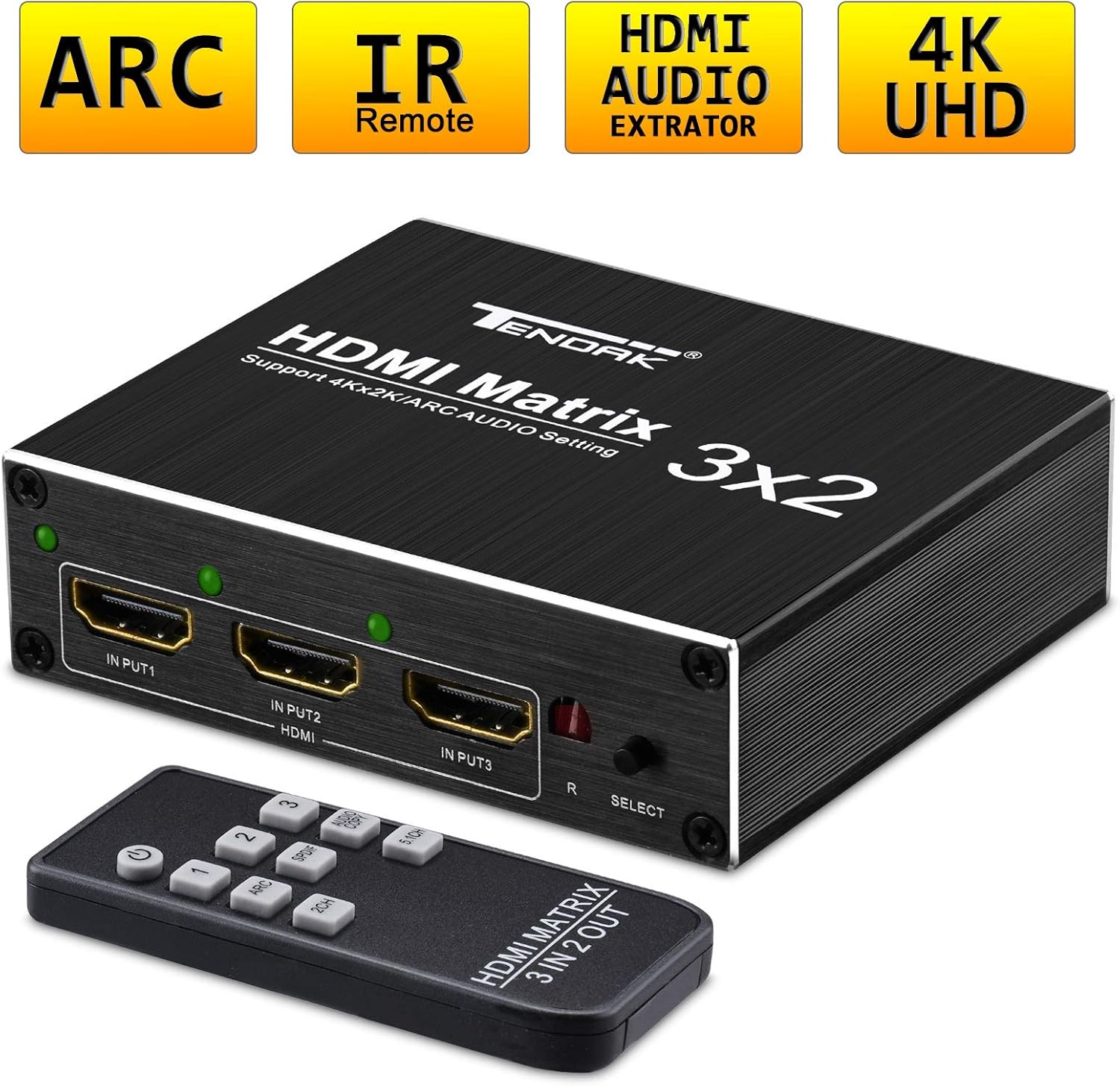 Tendak 3x2 HDMI Matrix Switch Splitter + Optical SPDIF Amazon.co.uk