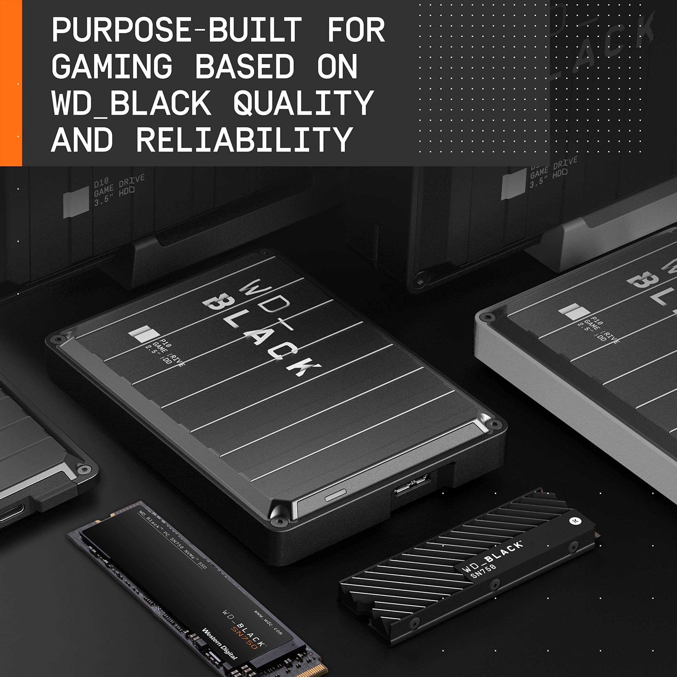 WD_BLACK 1TB SN750 NVMe Internal Gaming SSD Solid State Drive with Heatsink - Gen3 PCIe, M.2 2280, 3D NAND, Up to 3,470 MB/s - WDS100T3XHC