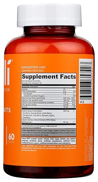 GOLI NUTRITION, GUMMIES SUPERFRUITS MIXED FRUIT, 60 COUNT