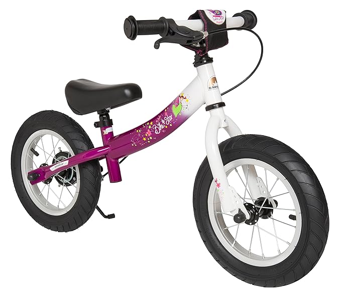 BIKESTAR Kinder Laufrad Lauflernrad Kinderrad für Mädchen ab 3-4 Jahre ? 12 Zoll Sport Kinderlaufrad ? Berry & Weiß