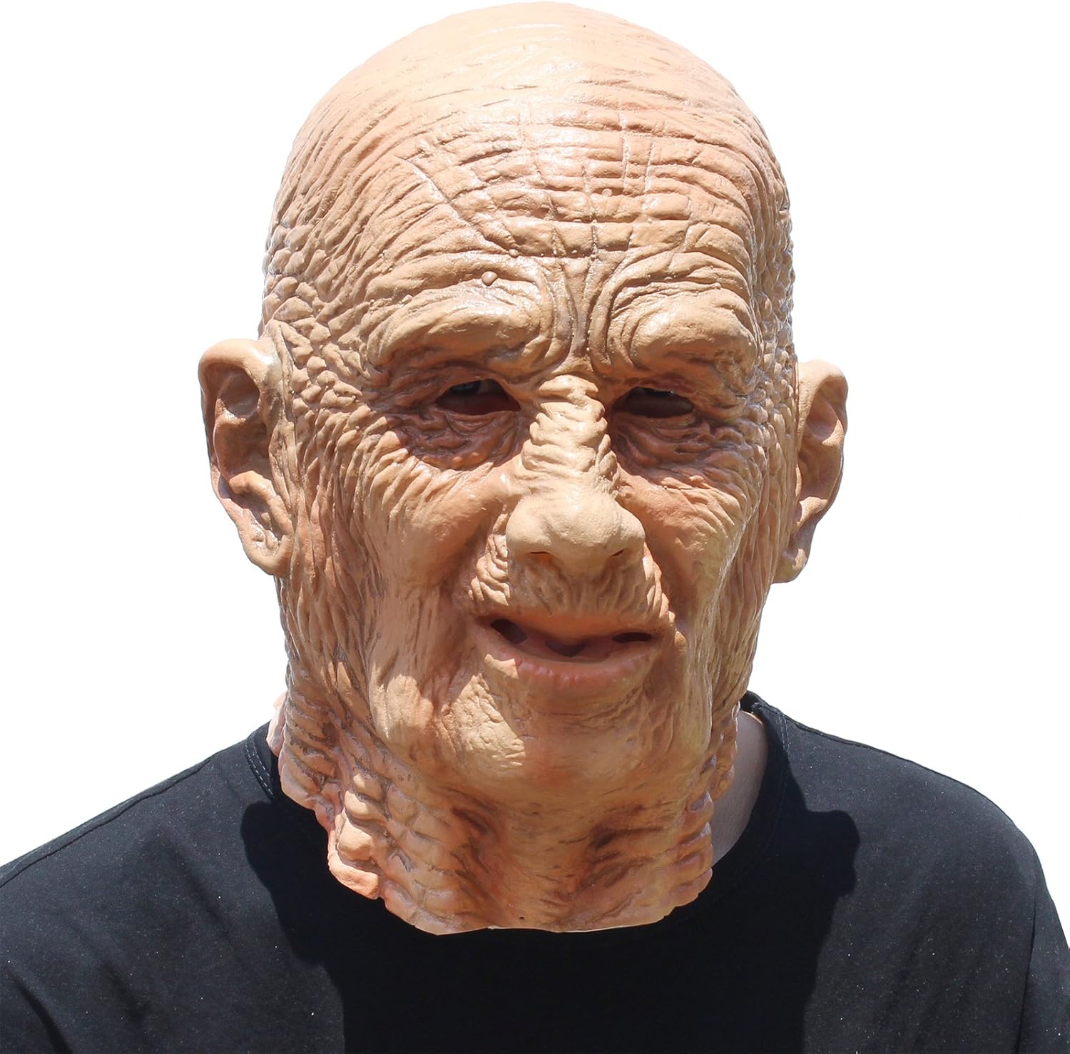 PartyHop - Old Man Mask - Realistic Halloween Latex Human Wrinkle Face Mask, Mixed Colors, Men: One Size - Image 5