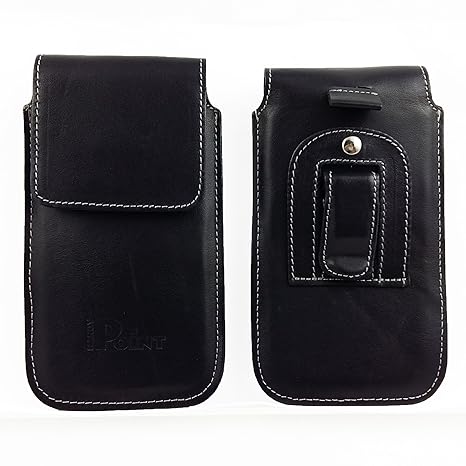 handy-point Flap Universell 5,1'' - 5,7'' Smartphones, Gürteltasche mit Clip aus Echtleder, Tasche für Gürtel Handytasche, Gü
