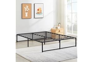 VECELO 14" Metal Platform Bed Frame/Mattress Foundation/No Box Spring Needed/Steel Slat Support (Queen Size)