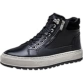 Jousen Mens Casual Shoes Premium Leather Side Zipper High Top Boots Fashion Sneakers for Men
