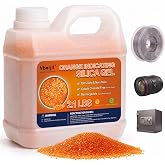 Vbeijll (2.1 LBS) Orange Indicating Silica Gel Desiccant Beads | Cobalt Chloride-Free, Reusable, 2-5mm silica beads for 3D Printer Filament, Camera, Gun Safe, Electronics, Clothes, Jewelry