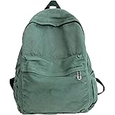AFGWK Vintage Canvas Backpack for Women Grunge Hippie Cute Boho School Backpack Casual Y2K Aesthetic Backpack (Green)