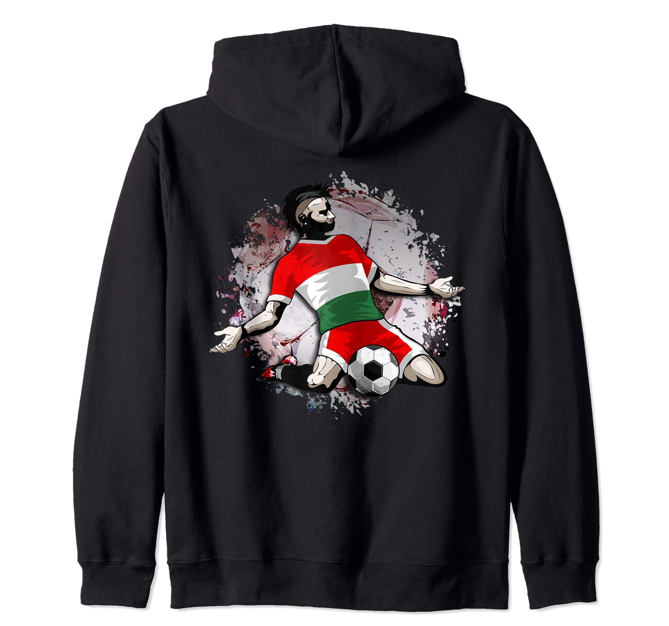 Hungary Soccer Hungarian National Flag Proud Football Lovers Zip Hoodie