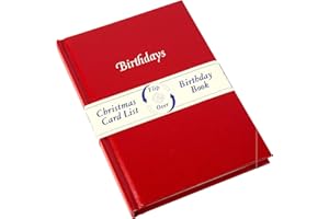 MORGAN'S DIRECT Christmas Card List & Birthdays Address Book Red Cover Indexed Pages