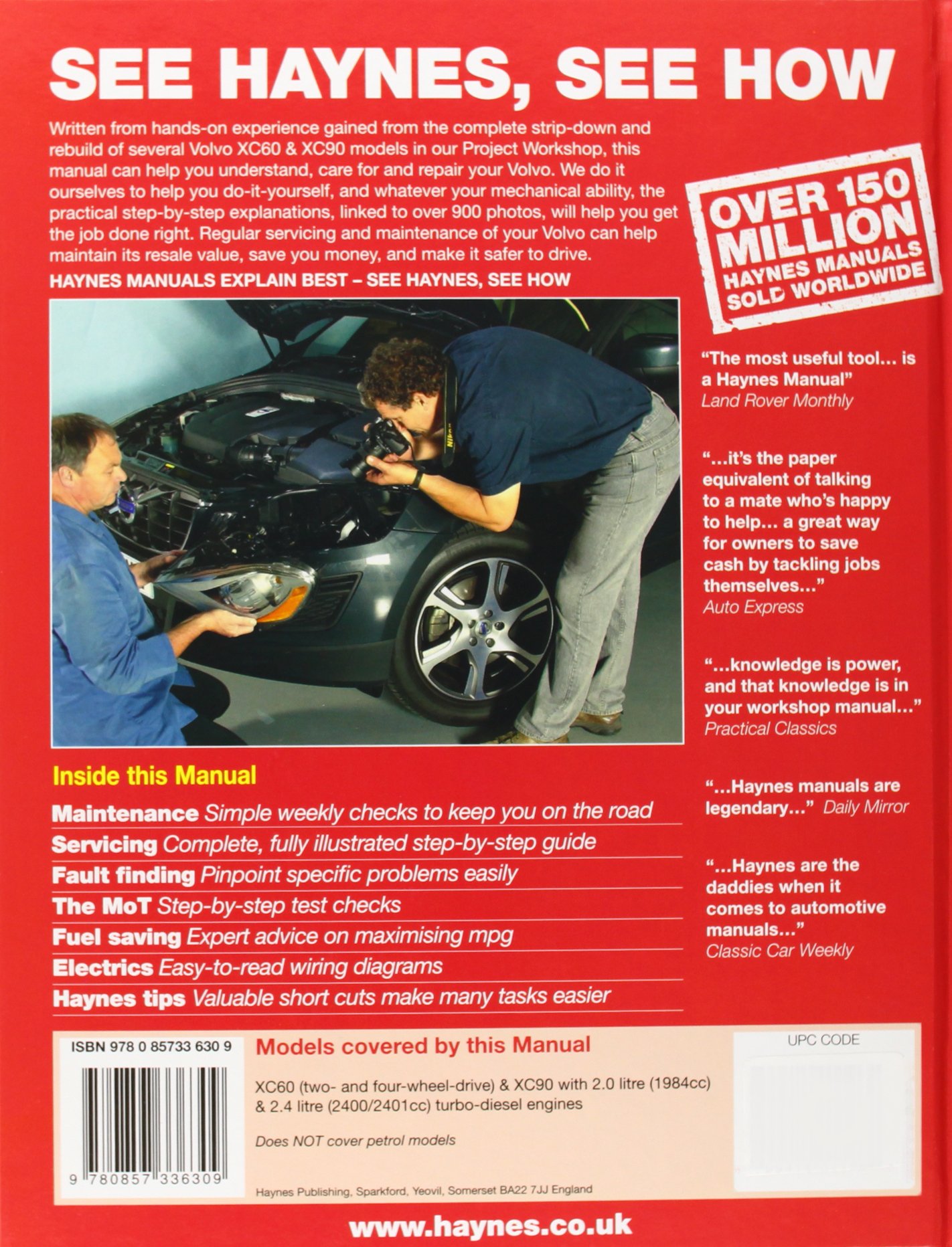 Volvo XC60 & XC90 Diesel Owners Workshop Manual: 2003 - 2013 (Haynes Service  and Repair Manuals): M. R. Storey: 9780857336309: Amazon.com: Books