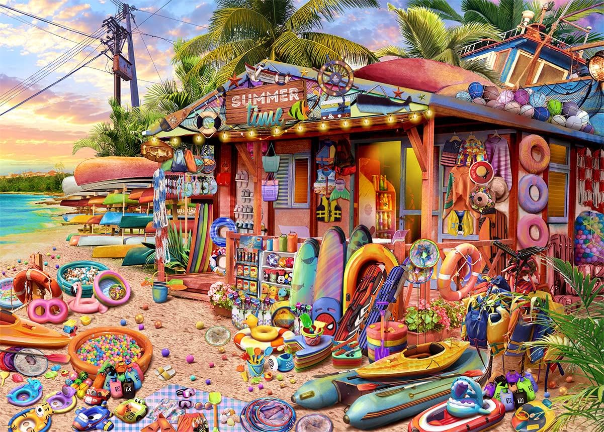 Jigsaw Puzzles 1000 Pieces for Adults-Beach Shop-1000 Piece Puzzle Educational Games Decoration Puzzle — image 1