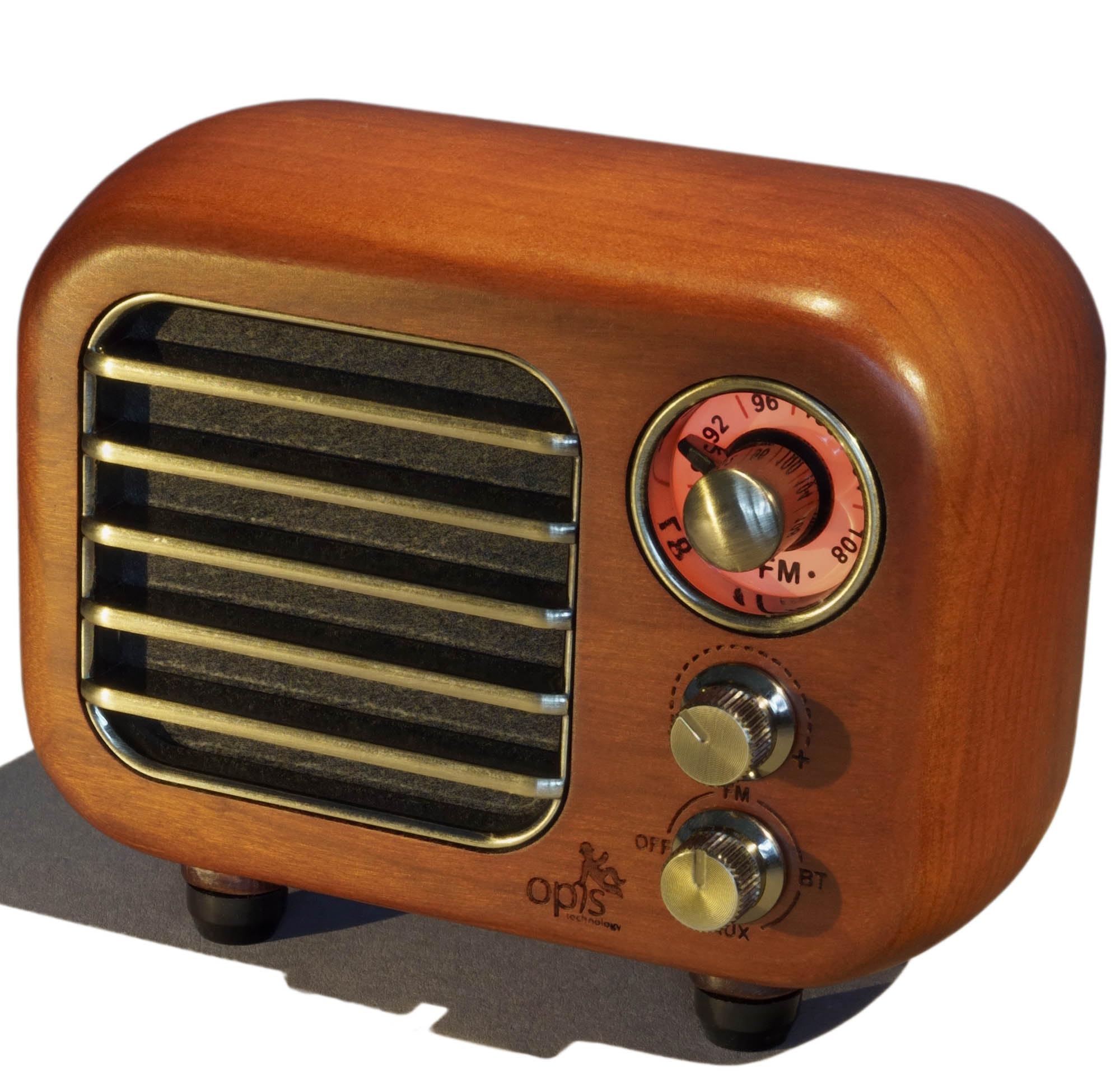 Opis Radio 3 – Small Wooden Retro Bluetooth Speaker and VHF Radio (Cherry Wood) — image 1