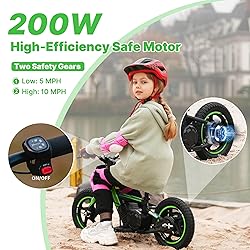 Lightweight Electric Dirt Bike for Kids, 170W