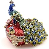 MIXDOM Peacock Gifts for Women Girls, Peacock Trinket Box, Christmas & Valentines Day Gifts For Her