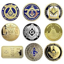 ASmileIndeep 9PCS Masonic Challenge Coin