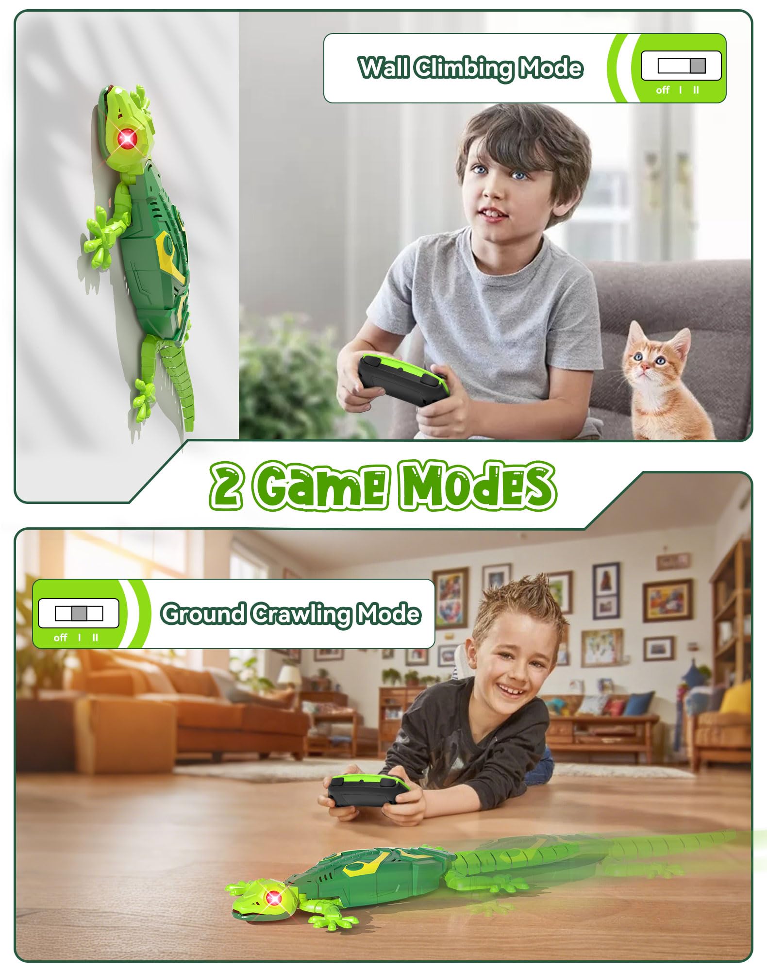 ATHLERIA Wall Climbing Lizard,Wall Crawler Robot Gecko Remote Control,Floor Ceiling Crawling Electric Lizard Rc Car Toy,Cool Kids Toys,Birthday for 3 4 5 6 7 8 9 10+ Year Old Boys Girls Teens