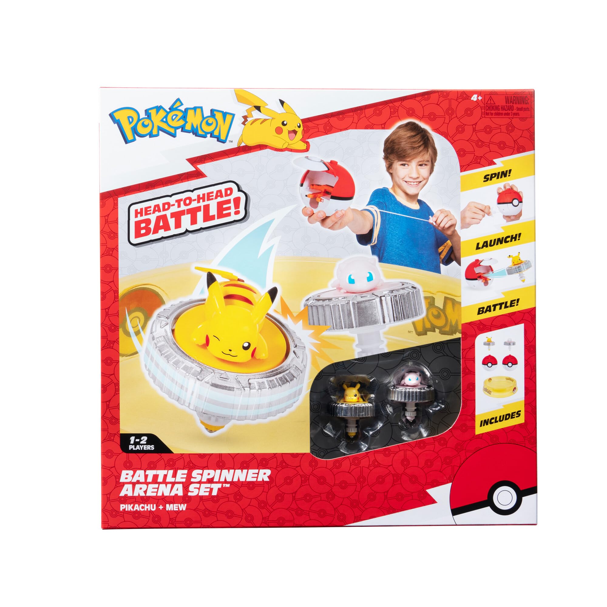 Pokémon Battle Spinner Arena Set - Two Battle Spinners with Two Poké Ball Spinner Launchers and Battle Arena