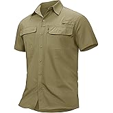 TACVASEN Fishing Shirts for Men Cool Hiking Shirt Button Up Short Sleeve SPF UPF 50+ Sun Shirt Quick Dry for Tactical