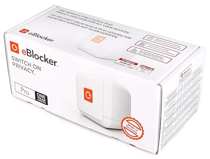 eBlocker Pro incl. 1 Year Updates - Surfing Anonymous and with no ads, Plug and Play, Multi-User Support in Your Network/Smart Home (LAN/Wi-Fi)