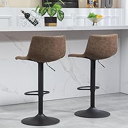 Finnhomy Bar Stools Set of 2, Swivel Adjustable