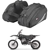 KEMIMOTO Dirt Bike Motorcycle Saddlebags 20L with Waterproof Rain Covers | Compatible with Dual Sport Motorcross Motorbike Racing Mountain Off-Road