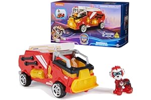 Paw Patrol: The Mighty Movie, Firetruck Toy with Marshall Mighty Pups Action Figure, Lights and Sounds, Kids Toys for Boys & Girls 3+