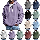 JPLZi Mens Hoodies Pullover Quarter Zip Casaul Long Sleeve Drawstring Waffle Knit Hooded Sweatshirt with Pocket