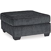Signature Design by Ashley Altari Oversized Square Ottoman, Slate Gray | Cozy chenille, Durable and comfortable cushions, Relaxed lounging, Versatile 36 in stable coffee table footprint