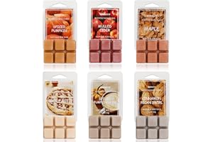 MARACCO Fall Scented Wax Melts, Soy Wax Cubes for Wax Warmer, 6 x2.5oz