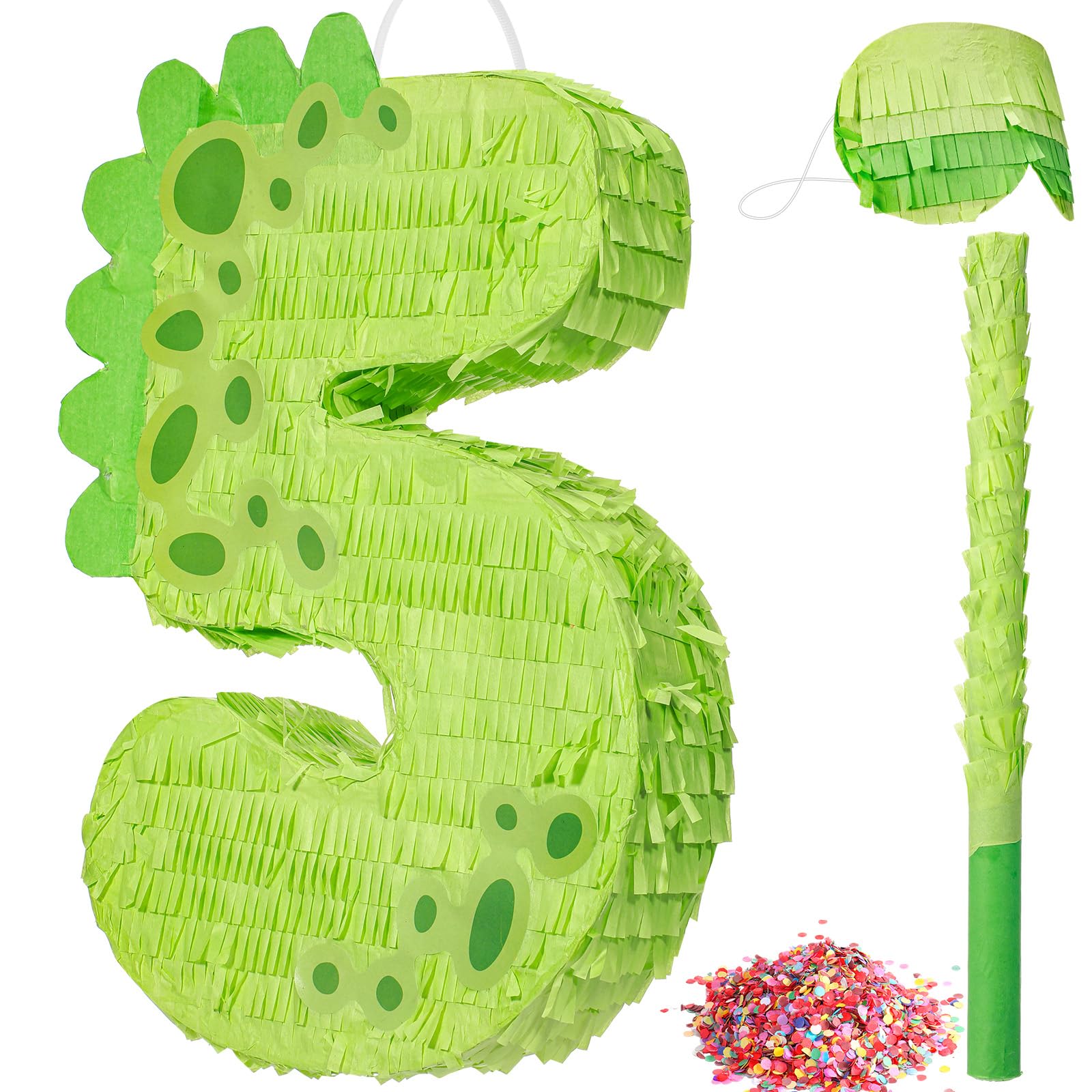 Photo 1 of Poen 16 Inch Dinosaur Piñata Number 1 2 3 4 5 6 7 8 9 for Kids Birthday Party Cute Dino Piñata with Blindfold Stick and Confetti for Boys Girls Dinosaur Birthday Animal Theme Baby Shower Decor(5)