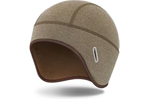 MELASA Winter Helmet Liner Skull Cap, Fleece Lined Warm Cycling Cap with Glasses Holes, Thermal Hat Beanie for Men Women