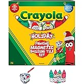 CreateOn Crayola PaintOn Holiday Magnetic Tiles, Magnetic Kids’ Building Toys, STEM Learning Travel Toys for Boys and Girls, 18-Piece Set