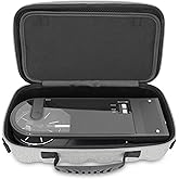 CASEMATIX Travel Case Compatible with Audio-technica AT-SB727 Portable Turntable Sound Burger Vinyl Record Player - Includes Carry Case Only with Handle and Shoulder Strap, Grey