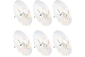 TJ Global PACK OF 6 Japanese Chinese Kids Size 22" Umbrella Parasol For Wedding Parties, Photography, Costumes, Cosplay, Decoration And Other Events - 6 Umbrellas