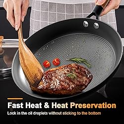 Letschef Non Stick Frying Pans 12inch Cast Iron
