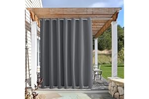 NICETOWN Outdoor Curtain for Patio Waterproof Extra Wide 100", Blackout Vertical Blinds Thermal Insulated Rustproof Top & Bot