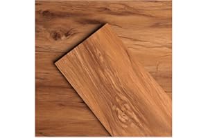GreenFullHouse Vinyl Flooring Planks Self Adhesive Floor Tiles Peel and Stick Flooring 2.0mm Thick 36pcs Scratch-Resistant Floor for Basements Dining Room (54Sq.Ft,Warm Brown)