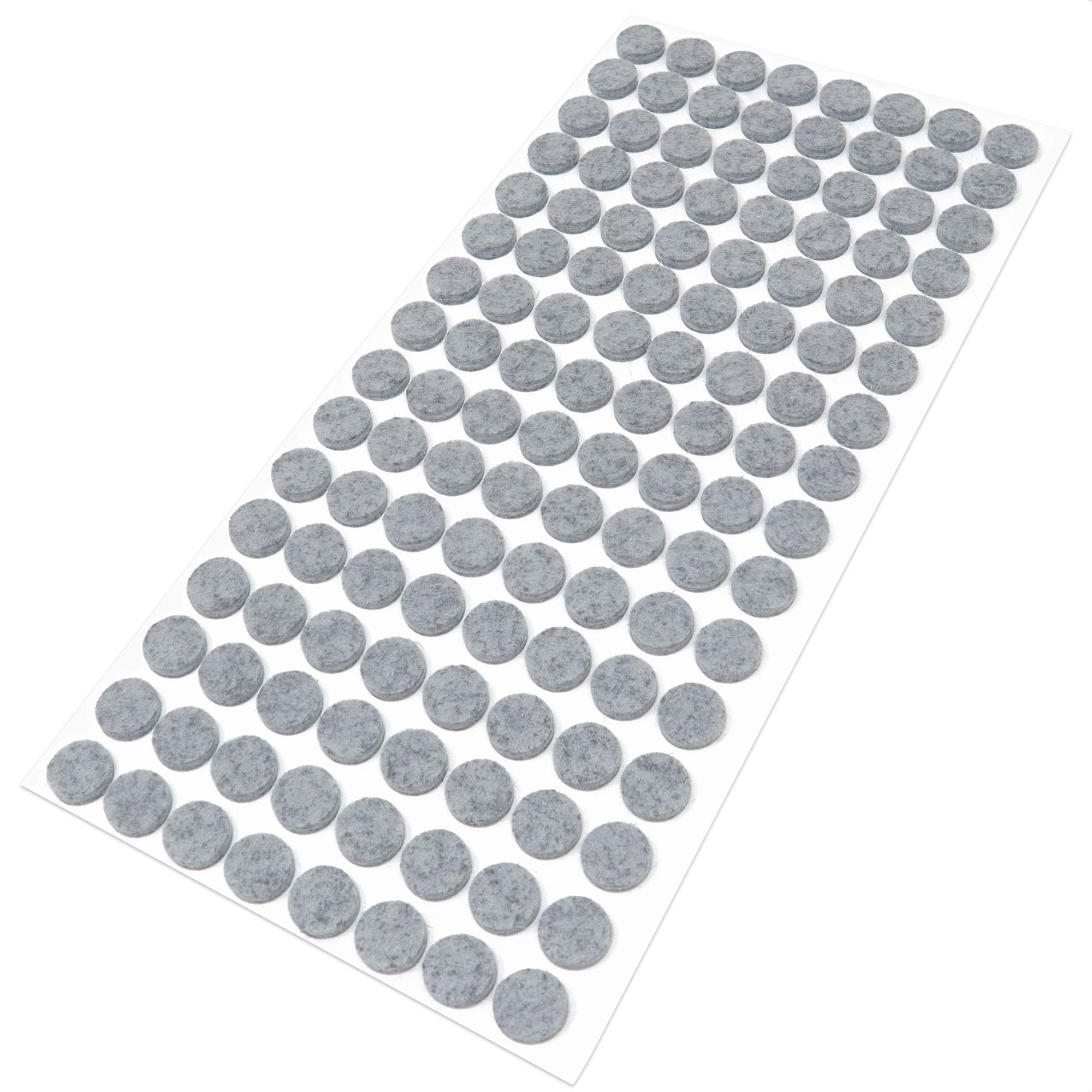 Adsamm® / 128 x self-adhesive felt pads/Grey/ø 0.47'' (ø 12 mm) / round / 0.138'' / 3.5 mm thick stick-on furniture felt glides/Furniture & Chair Glides