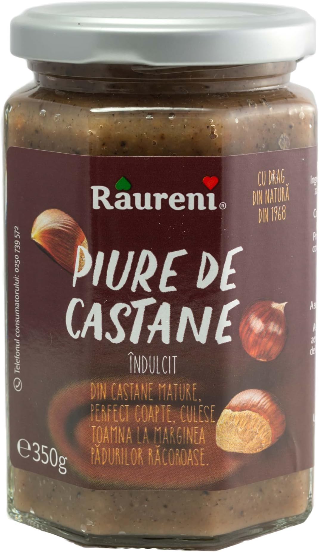 Raureni Piure De Castane | Chestnut Butter Sweetened 350g 2 Pack