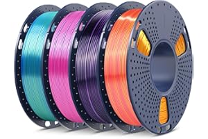 SUNLU Silk Dual Color PLA Filament Bundle Muticolor, Silk 3D Printer Filament, Individually Vacuum Packed, 250G Spool, 4 Pack, 1kg in Total, Red Blue+Red Gold+Black Purple+Blue Green