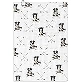 BCUANGD Dog Golf Towel - Retro Puppy Golf Bag Accessories Towel, Trendy Preppy Disc Weave Waffle & Ball Towels with Carabiner Clip Birthady Gifts for Golfer Dog Lover, 16"x24"
